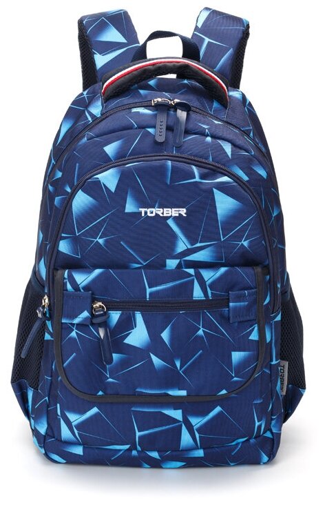 Рюкзак Torber Class X 15,6'', темно-синий с орнаментом, 45x30x18 см