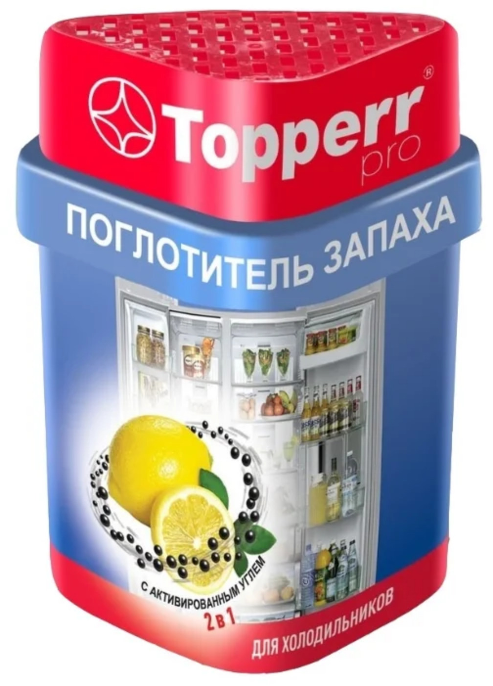 Поглотитель запаха д/холодильника Topperr 3116 (лимон/уголь)