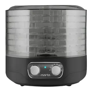 Сушилка для овощей и фруктов MARTA MFD-2072PS черный жемчуг ""300 W, 7 регулируемых по высоте съемны