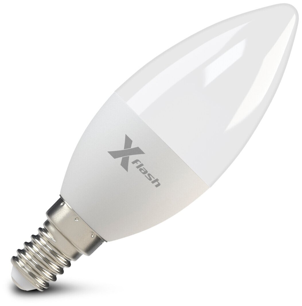 Лампа X-FLASH XF-E14-C37-6.5W-2700K-230V Свеча. Е14. 2700К. 470лм.X6