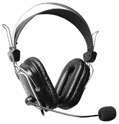 Наушники с микрофоном A4 HS-50 черный 2.5м мониторы оголовье