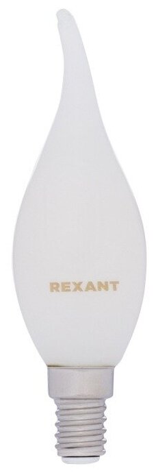 Лампа филаментная REXANT Свеча на ветру CN37 9.5 Вт 915 Лм 4000K E14 матовая колба
