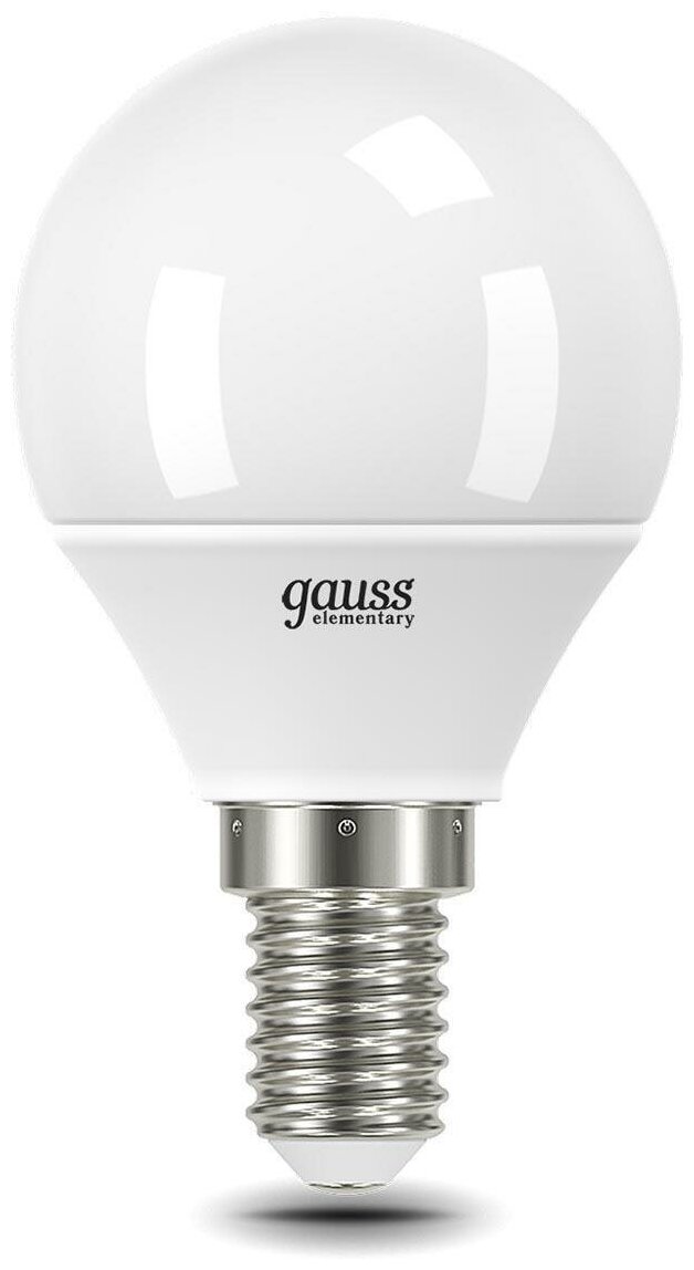 Лампа светодиодная Gauss Elementary Шар 10W 750lm 6500K Е14 LED