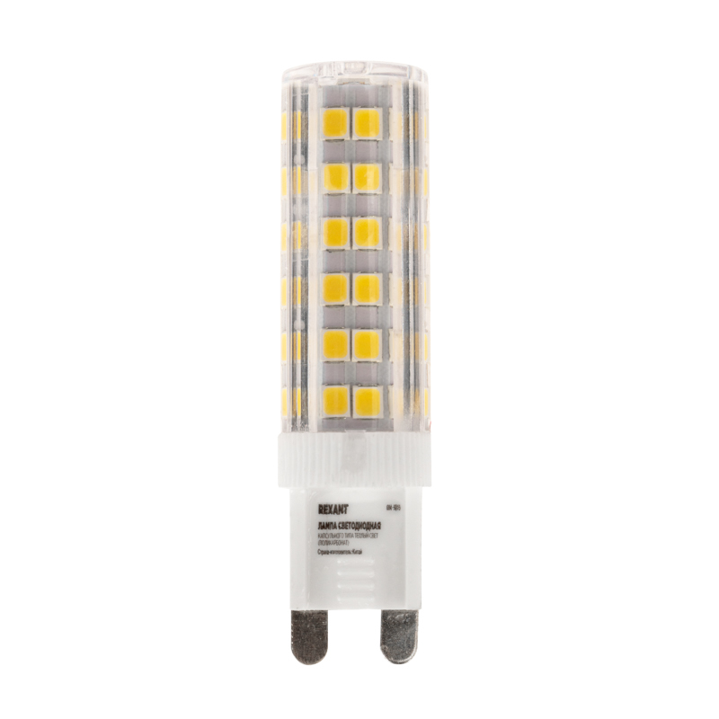 Лампа светодиодная REXANT капсульного типа JD-CORN REXANT G9 230 В 5 Вт 2700 K теплый свет (поликарб