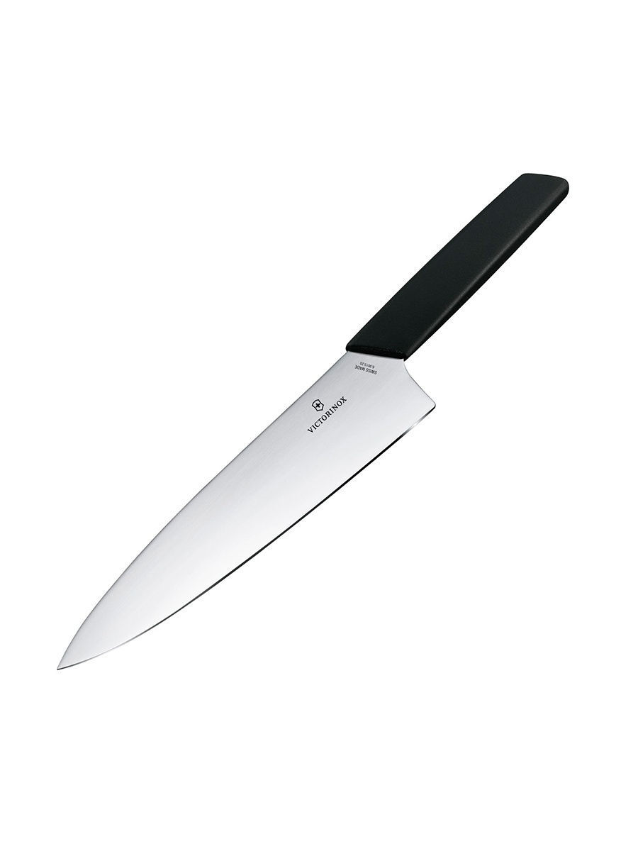 Нож кухонный Victorinox Swiss Modern (6.9013.20B) стальной разделочный лезв.200мм черный блистер