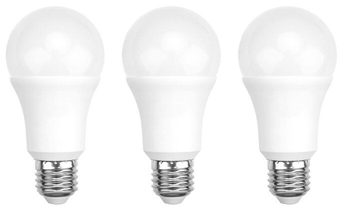 Лампа светодиодная REXANT Груша A60 25.5 Вт E27 2423 Лм 6500 K холодный свет (3 шт./уп.)