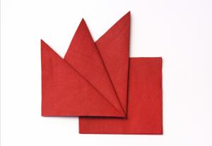 Салфетка бумажная красная 240х240 мм 400 шт
