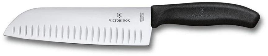 Нож кухонный Victorinox Swiss Classic (6.8523.17B) стальной сантоку лезв.170мм черный блистер