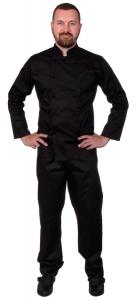 Куртка шеф-повара мужская длинный рукав спинка сетка черная [[00013]]