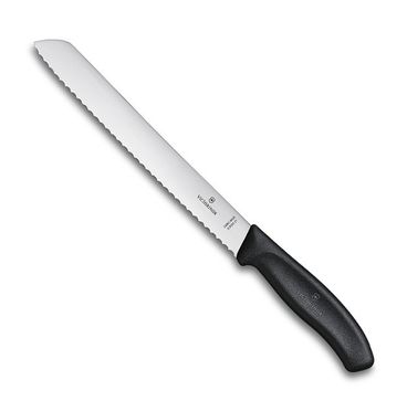 Нож кухонный Victorinox Swiss Classic (6.8633.21B) стальной для хлеба лезв.210мм серрейт. заточка че
