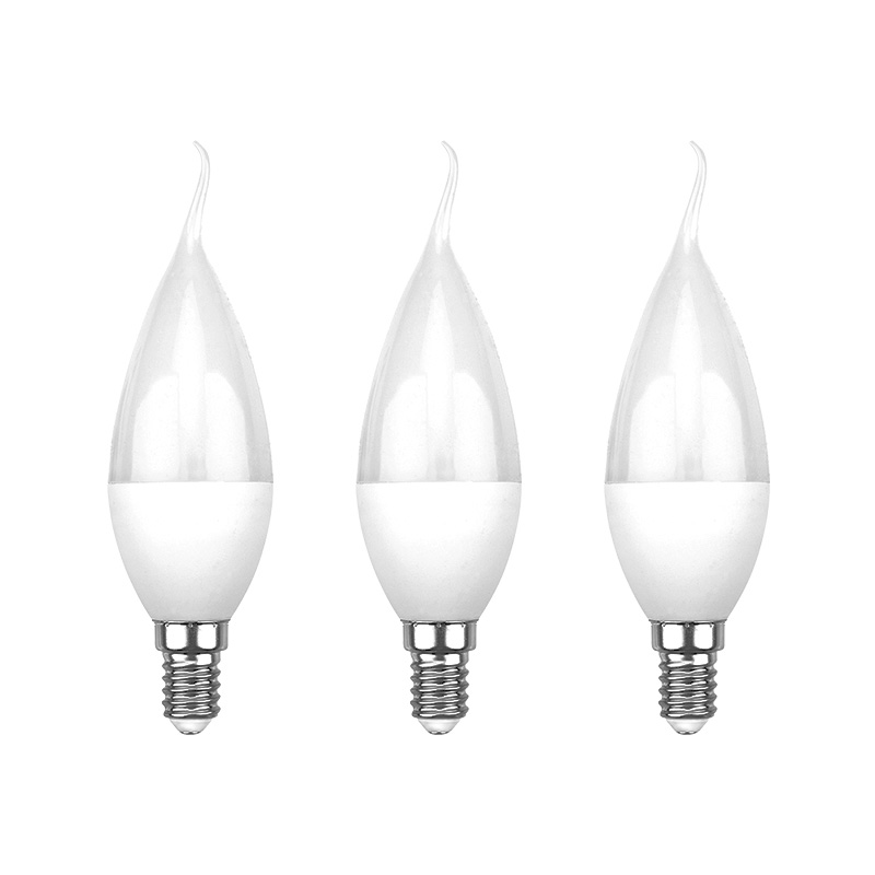 Лампа светодиодная REXANT Свеча на ветру (CW) 7.5 Вт E14 713 Лм 6500 K холодный свет (3 шт./уп.)