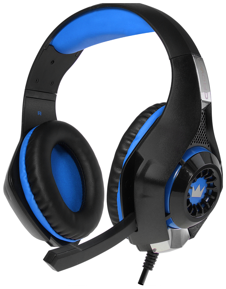 Гарнитура игровая CROWN CMGH-102T Black&blue (Подключение USB, встроенная аудио карта, Частотный ди
