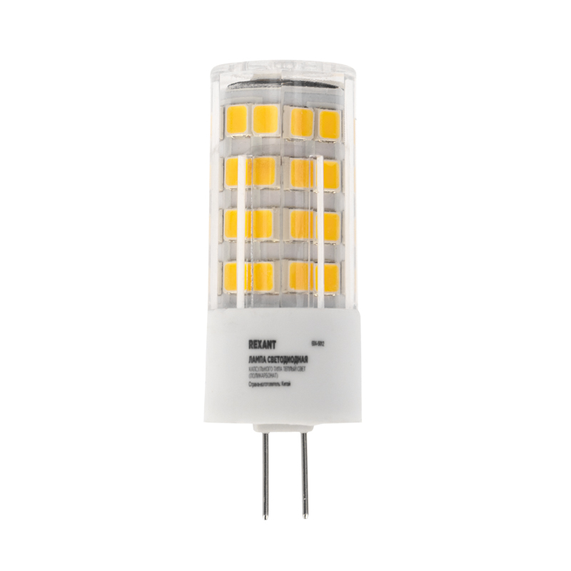 Лампа светодиодная REXANT капсульного типа JD-CORN REXANT G4 230 В 5,5 Вт 2700 K теплый свет (полика