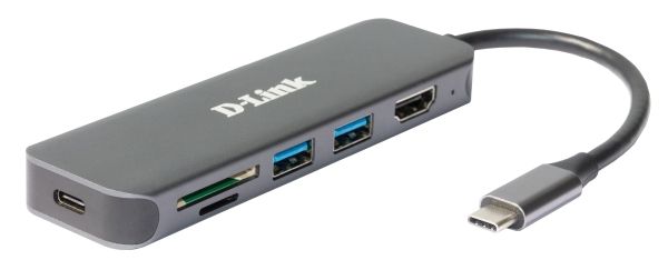 Док-станция D-Link DUB-2327/A1A с разъемом USB Type-C, 2 портами USB 3.0, 1 портом USB Type-C/PD 3.0
