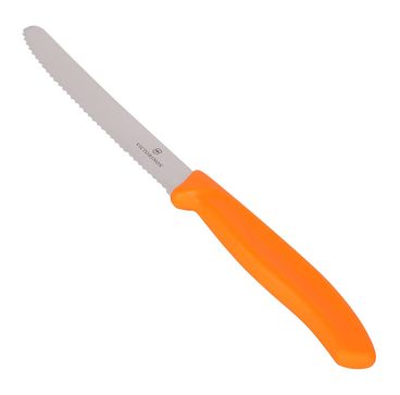 Нож кухонный Victorinox Swiss Classic (6.7836.L119) стальной столовый лезв.110мм серрейт. заточка ор