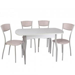 Обеденный комплект [(1+4) Пластик стол + 4 стула Амарант (эмаль)]