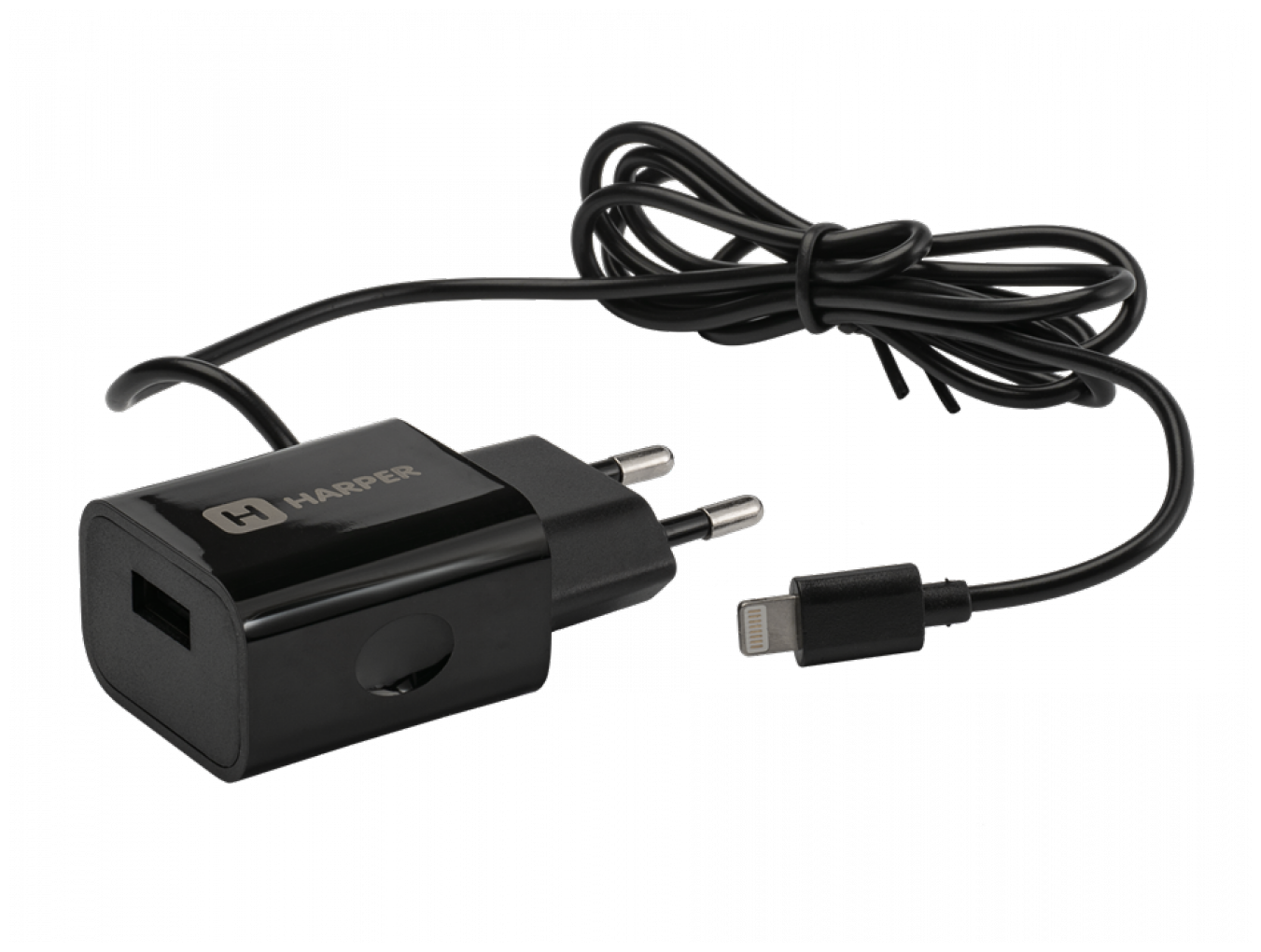 Сетевое зарядное устройство HARPER WCH-5115 BLACK 1xUSB 2.1A + кабель Lightning
