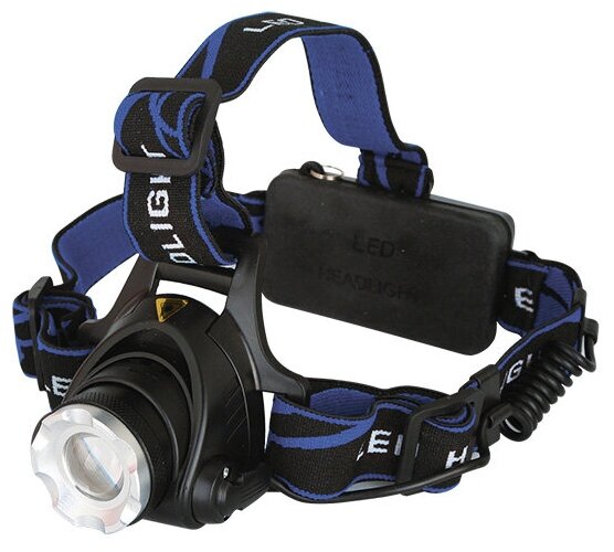 Ultraflash E150 фонарь налоб акку 220В, черный, CREE 3 Ватт, фокус, 2 ак 3 реж, пласт, бокс 12188