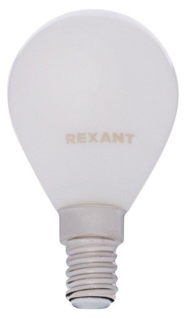 Лампа филаментная REXANT Шарик GL45 9.5 Вт 915 Лм 2700K E14 матовая колба