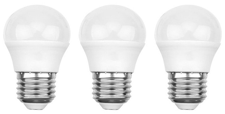 Лампа светодиодная REXANT Шарик (GL) 9.5 Вт E27 903 Лм 2700 K теплый свет (3 шт./уп.)