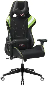 Кресло игровое Zombie VIKING 4 AERO черный/салатовый искусст.кожа/ткань с подголов. крестовина пласт