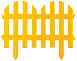 Забор декоративный GRINDA "ПАЛИСАДНИК", 28x300 см, желтый [422205-Y]