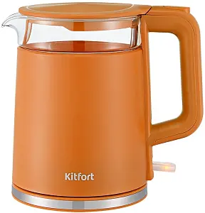 Чайник электрический Kitfort KT-6124-4 1.2л. 2200Вт оранжевый (корпус: пластик)