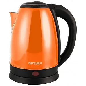 Чайник Optima EK-1808SS (оранжевый 1.8л, поворот на 360 градусов, корп. из нерж. стали)