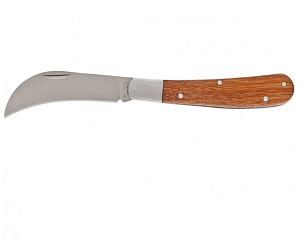 Нож PALISAD 79001  садовый 170мм складной изогнутое лезвие дерев.ручка