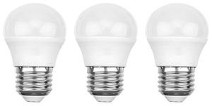 Лампа светодиодная REXANT Шарик (GL) 9.5 Вт E27 903 Лм 6500 K холодный свет (3 шт./уп.)
