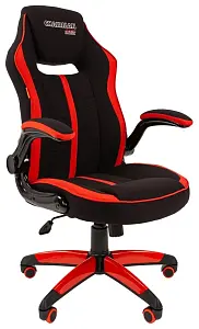 Игровое кресло Chairman game 19 чёрное/красное  (ткань полиэстер, пластик, газпатрон 3 кл, ролики, м