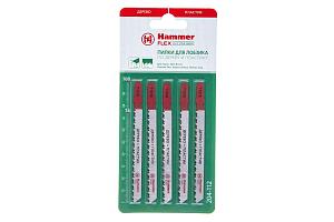 Пилка для лобзика Hammer Flex 204-101 JG WD T101B  дерево\пластик, 74мм, шаг 2.5, HCS, 2шт.