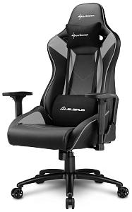 Игровое кресло Sharkoon Elbrus 3 чёрно-серое (синтетическая кожа) (ELBRUS-3-BK/GY)