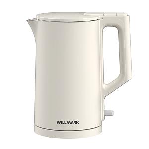 Чайник Willmark WEK-1828PS (1.8л,двустен. корпус,защ. от перегр,STRIX контроллер,2Квт.бел)