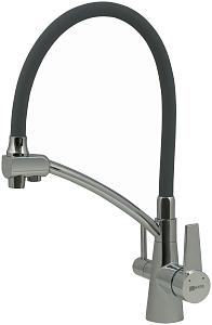 Смеситель Lemark Comfort LM3071C-Gray для кухни с подключением к фильтру питьевой водой, хром серый