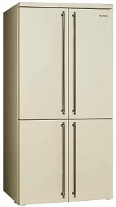 Холодильник SMEG FQ60CPO5 кремовый, фурнитура латунь