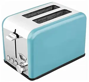 Тостер электрический VLK Palermo 100, мощность 900 Вт, цвет голубой, 5 регулировок поджаривания, 2 о