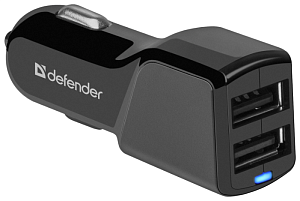 Автомобильный адаптер Defender 2xUSB, 5V/3.4А (UCA-34) (83834)