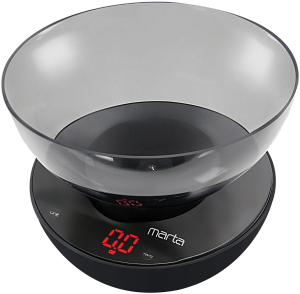 Весы кухонные электронные MARTA MT-1648  черный жемчуг