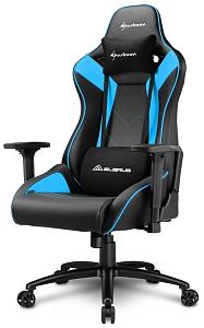 Игровое кресло Sharkoon Elbrus 3 чёрно-синее (синтетическая кожа) (ELBRUS-3-BK/BU)