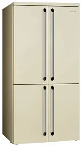 Холодильник SMEG FQ960P5 кремовый, фурнитура серебро
