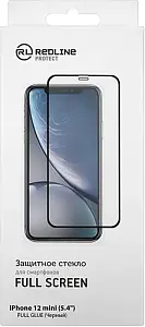 Защитное стекло для экрана Redline черный для Apple iPhone 12 mini антиблик. 1шт. (УТ000021878)