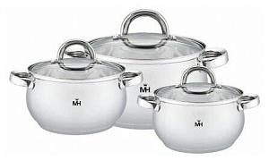 Набор посуды MercuryHaus MC - 1698 Ellipse (4) 6 предметов 2,1/2,9/3,7 л 16/18/20 см