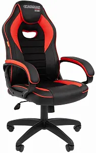 Chairman game 16 чёрный/красный Игровое кресло (экокожа, регулируемый угол наклона, механизм качания