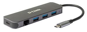 Док-станция D-Link DUB-2334/A1A с разъемом USB Type-C, 3 портами USB 3.0, 1 портом USB Type-C/PD 3.0