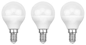 Лампа светодиодная REXANT Шарик (GL) 9.5 Вт E14 903 Лм 2700 K теплый свет (3 шт./уп.)