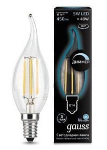 Лампа Filament Свеча на ветру 5W 450lm 4100К Е14 диммируемая LED