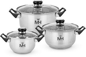 Набор посуды  "MercuryHaus", MC - 1855 (4) 6 предметов 3,1/2,2/1,6 л  20/18/16 см
