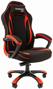 Игровое кресло Chairman game 28  чёрное/красное  (ткань, пластик, газпатрон 3 кл, ролики, механизм к