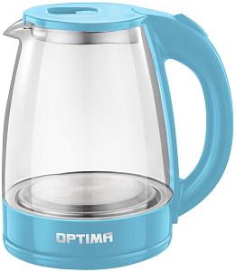 Чайник Optima EK-1823G (1,8л, 2200Вт.стекло, синий)